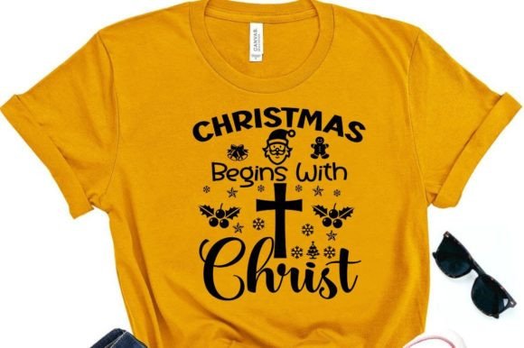 CHRISTMAS BEGINS with Christ Graphics & T-Shirt Designs