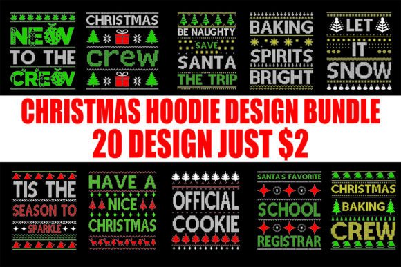 Christmas Hoodie Design Bundle: Graphics & T-Shirt Designs