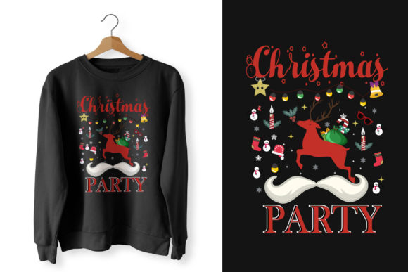 Christmas Party Deer Head T Shirt Graphics & Print Templates Review