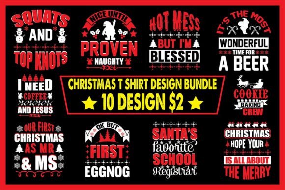 Christmas T Shirt Design Bundle