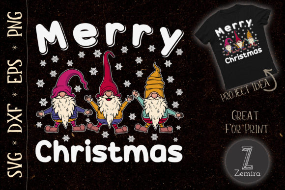Merry Christmas Light Gnome Pajamas SVG Graphics & T-Shirt Designs