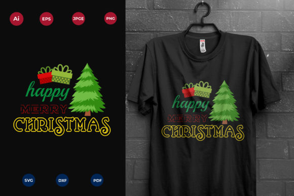 Merry Christmas Tshirt Design: Graphics & Print Templates