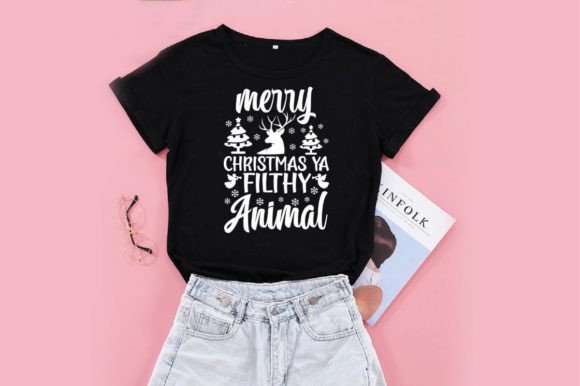 MERRY CHRISTMAS YA FILTHY ANIMAL SVG: Graphics & T-Shirt Designs
