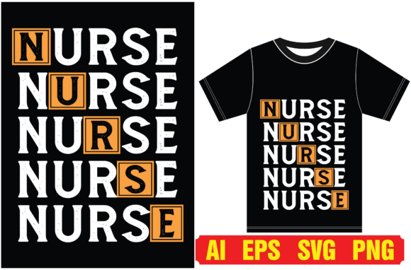 Nurse T-Shirt Design Vector Graphics for Modern T-Shirt Designs