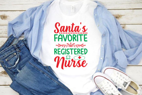 Santa s Registered Nurse T-Shirt Design: Graphics & Print Templates