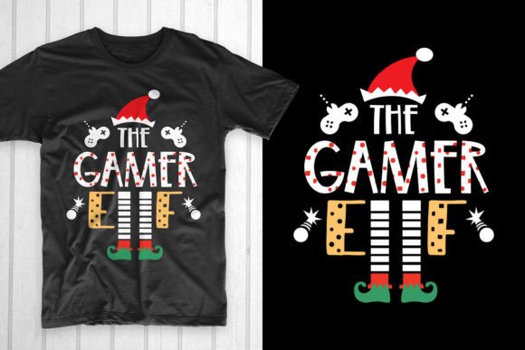 The Gamer Elf Christmas ELF T Shirt Graphics