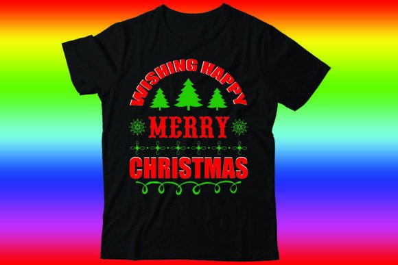 Wishing Happy Merry Christmas Graphics for T-Shirt Designs